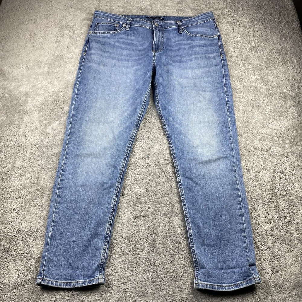 Calvin Klein Jeans Mens 32x28 Blue Mid Rise Stretch Denim CKJ021